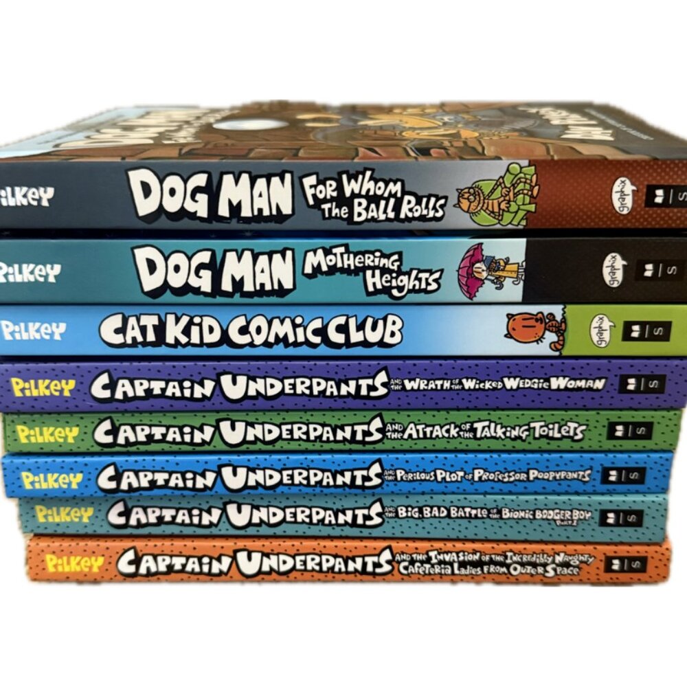(set of 8) Dog Man books Dav Pilkey Hardcover Excellent Condition